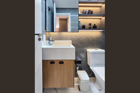 Banheiro de Serviço de apartamento para alugar com 1 quarto, 42m² em Centro, São Bernardo do Campo