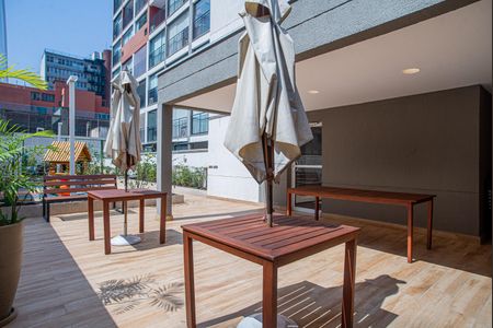 Studio para alugar com 24m², 1 quarto e sem vaga Studio para alugar com 24m², 1 quarto e sem vagaÁrea comum - Área da churrasqueira