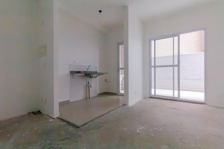 Sala e Cozinha de apartamento à venda com 2 quartos, 51m² em Vila Guilhermina, São Paulo