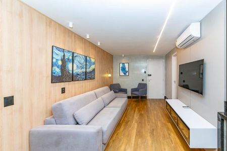 Sala de apartamento para alugar com 1 quarto, 58m² em Vila da Serra, Nova Lima