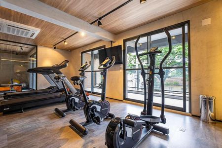 Studio para alugar com 27m², 1 quarto e sem vaga Studio para alugar com 27m², 1 quarto e sem vagaÁrea Comum - Academia