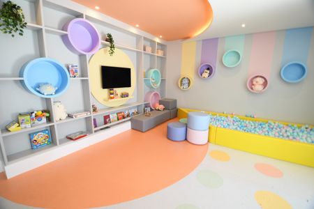 Studio à venda com 43m², 1 quarto e 1 vagaBrinquedoteca