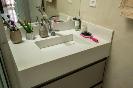 Casa para alugar com 144m², 2 quartos e 2 vagasDetalhe Banheiro Social-Pia