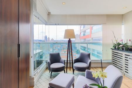 Varanda da Sala de apartamento à venda com 2 quartos, 66m² em Campo Belo, São Paulo