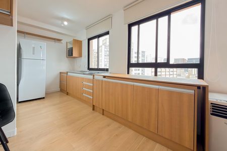 Studio para alugar com 28m², 1 quarto e sem vaga Studio para alugar com 28m², 1 quarto e sem vagaCozinha - Mesa