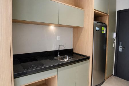 Cozinha de kitnet/studio para alugar com 1 quarto, 21m² em Bela Vista, São Paulo