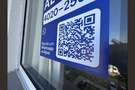 sala placa fachada WOSE-153 de apartamento para alugar com 2 quartos, 55m² em Feitoria, São Leopoldo