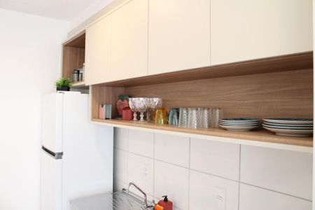 Apartamento para alugar com 30m², 1 quarto e sem vagaDetalhe da cozinha