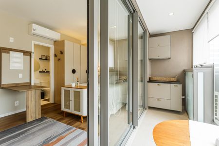 Studio para alugar com 32m², 1 quarto e sem vagaVaranda
