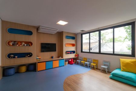 Studio para alugar com 25m², 1 quarto e sem vaga Studio para alugar com 25m², 1 quarto e sem vagaÁrea comum - Brinquedoteca