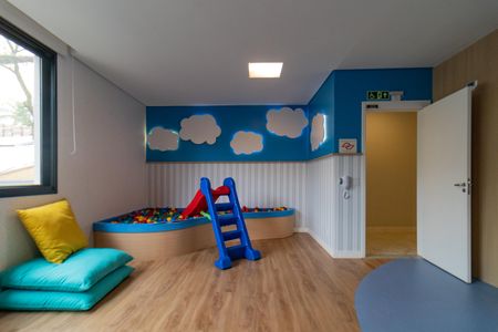 Studio para alugar com 25m², 1 quarto e sem vaga Studio para alugar com 25m², 1 quarto e sem vagaÁrea comum - Brinquedoteca