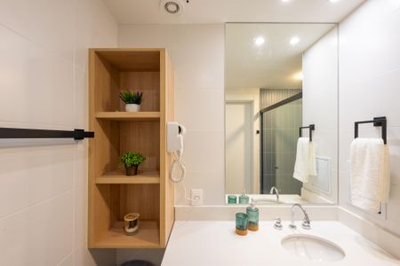 Studio para alugar com 24m², 1 quarto e sem vaga Studio para alugar com 24m², 1 quarto e sem vagaBanheiro Social
