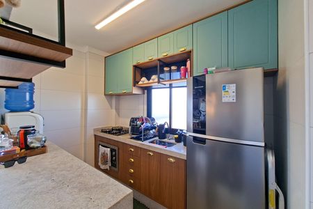 Cozinha de apartamento para alugar com 2 quartos, 75m² em Maracanã, Praia Grande