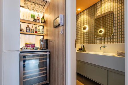 Sala/Cozinha de apartamento à venda com 1 quarto, 108m² em Pinheiros, São Paulo