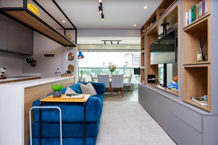 Sala de apartamento à venda com 1 quarto, 44m² em Campo Belo, São Paulo