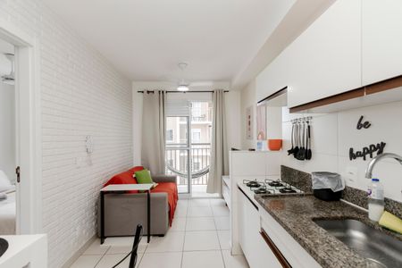 Sala/ Cozinha de apartamento para alugar com 1 quarto, 30m² em Jardim Caravelas, São Paulo
