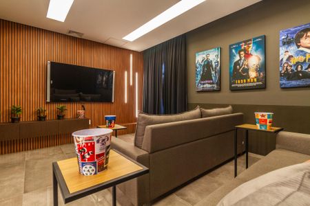 Studio para alugar com 25m², 1 quarto e sem vaga Studio para alugar com 25m², 1 quarto e sem vagaÁrea comum - Cinema