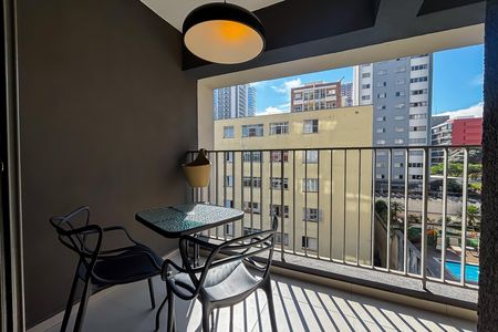 Varanda do Studio de kitnet/studio para alugar com 1 quarto, 31m² em Cerqueira César, São Paulo