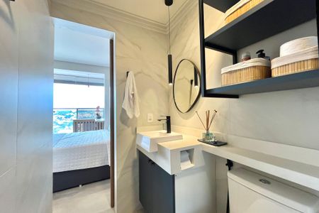 Banheiro de kitnet/studio à venda com 1 quarto, 25m² em Vila Clementino, São Paulo
