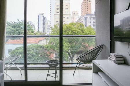 Vista da Sala de apartamento à venda com 1 quarto, 40m² em Pompeia, São Paulo