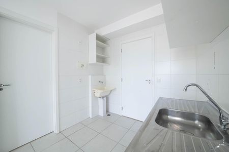 Sala - Cozinha Integrada de apartamento para alugar com 1 quarto, 28m² em Jardim Caravelas, São Paulo