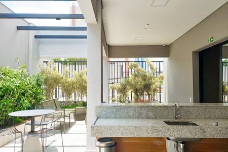 Studio para alugar com 32m², 1 quarto e sem vagaChurrasqueira