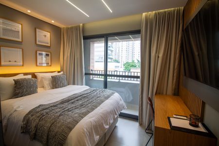 Sala / Quarto - Studio de kitnet/studio para alugar com 1 quarto, 24m² em Vila Cordeiro, São Paulo