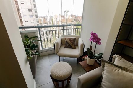 Varanda da Sala de apartamento para alugar com 1 quarto, 56m² em Vila Andrade, São Paulo