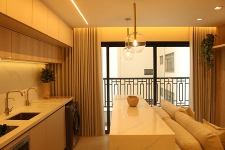 Sala e Cozinha Integrada de apartamento para alugar com 1 quarto, 41m² em Perdizes, São Paulo