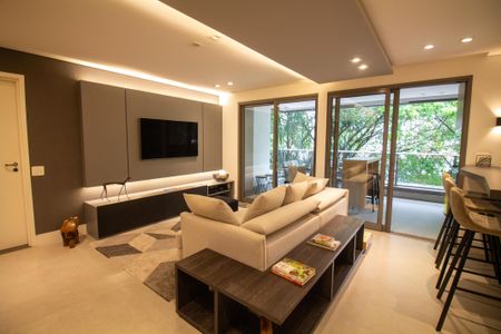 Sala de apartamento à venda com 1 quarto, 84m² em Brooklin, São Paulo