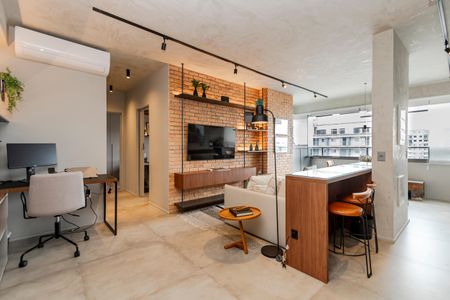 Sala de apartamento à venda com 2 quartos, 70m² em Brooklin, São Paulo