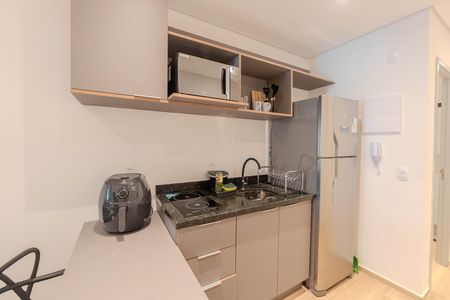 Cozinha de apartamento para alugar com 1 quarto, 33m² em Bela Vista, São Paulo