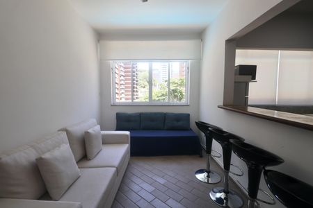 Sala de apartamento para alugar com 1 quarto, 60m² em Vila Alzira, Guarujá
