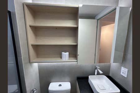 Apartamento para alugar com 45m², 2 quartos e 1 vagaDetalhe do banheiro