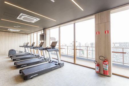 Studio para alugar com 27m², 1 quarto e sem vaga Studio para alugar com 27m², 1 quarto e sem vagaÁrea comum - Academia