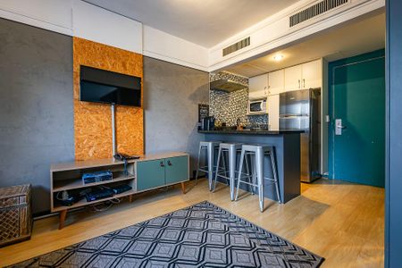 Sala/Cozinha de apartamento à venda com 1 quarto, 33m² em Jardim Paulista, São Paulo