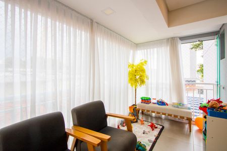 Varanda da sala de apartamento à venda com 2 quartos, 72m² em Vila Assunção, Santo André