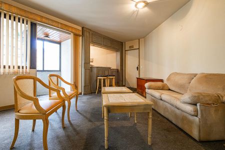 Sala/Cozinha de apartamento para alugar com 1 quarto, 49m² em Jardim Paulistano, São Paulo