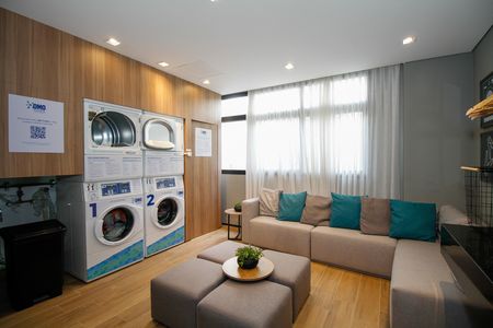 Área Comum - Lavanderia de kitnet/studio à venda com 1 quarto, 23m² em Pinheiros, São Paulo