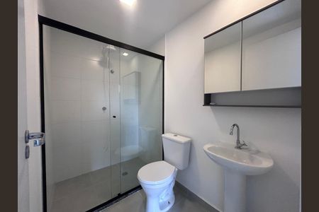 Banheiro  de kitnet/studio para alugar com 1 quarto, 25m² em Jardim das Acacias, São Paulo