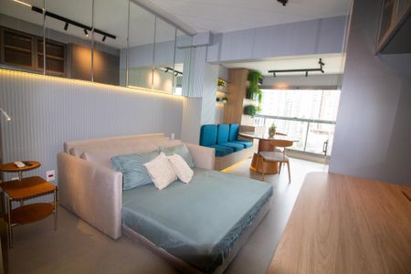 Sala / Quarto - Studio de kitnet/studio para alugar com 1 quarto, 31m² em Jardim das Acacias, São Paulo