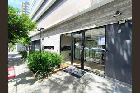 Studio para alugar com 39m², 1 quarto e sem vaga Studio para alugar com 39m², 1 quarto e sem vagaFachada + Plaquinha