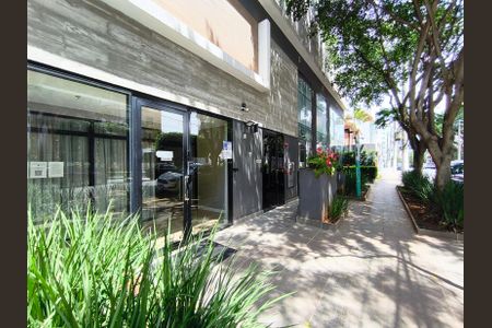 Studio para alugar com 39m², 1 quarto e sem vaga Studio para alugar com 39m², 1 quarto e sem vagaFachada + Plaquinha