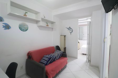 Sala de apartamento para alugar com 1 quarto, 33m² em Centro, Guarujá
