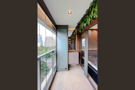 Varanda de kitnet/studio para alugar com 1 quarto, 22m² em Paraíso, São Paulo