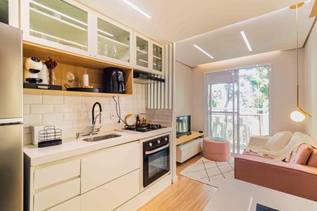 Cozinha de apartamento para alugar com 1 quarto, 28m² em Ferreira, São Paulo