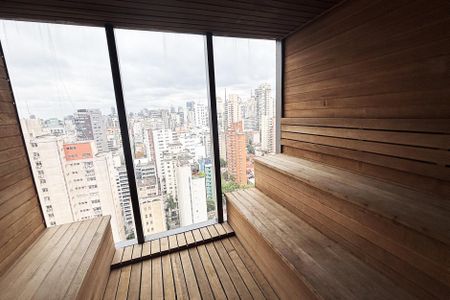 Studio à venda com 27m², 1 quarto e sem vagasauna