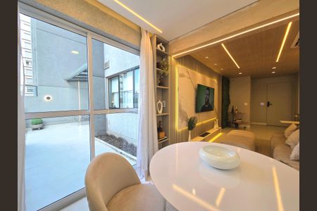 Varanda da Sala de apartamento para alugar com 1 quarto, 95m² em Indianópolis, São Paulo