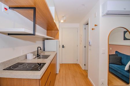 Cozinha de kitnet/studio para alugar com 1 quarto, 25m² em Auxiliadora, Porto Alegre