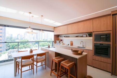 Sala / Cozinha de apartamento à venda com 2 quartos, 78m² em Campo Belo, São Paulo